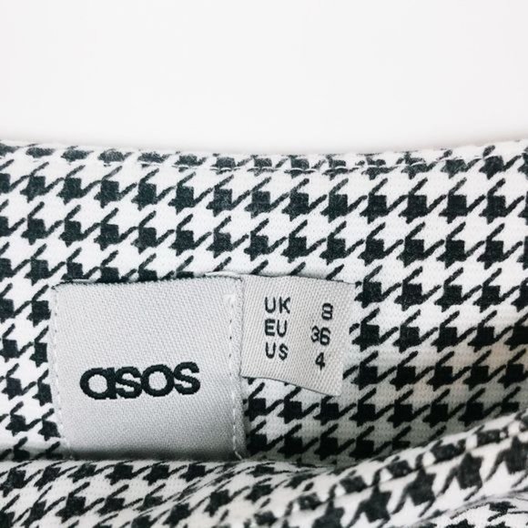 ASOS Black & White Houndstooth Bodycon 8 - Picture 5 of 6